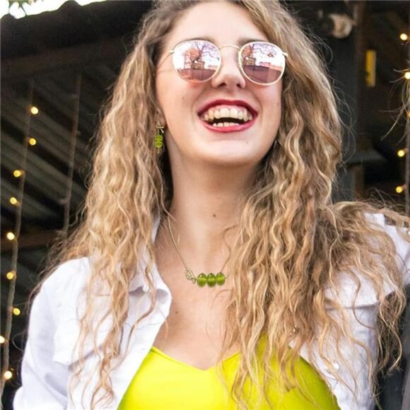 Anthro Unique Martini Olive Necklace Cocktail Jewelry - Picture 3 of 7